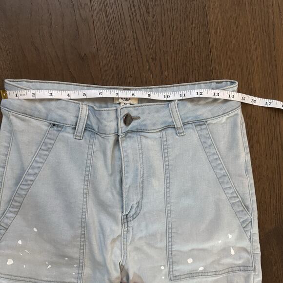 Easel Patchwork Boho Distressed Paint Splatter Artist Women's Jeans Size Medium - Picture 7 of 8